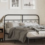 vidaXL Tête de lit métal noir 150 cm