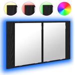 vidaXL Armoire Miroir de Salle de Bain Chêne noir 80 x 12 x 45 cm