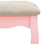 vidaXL Coiffeuse et tabouret Rose 65x36x128 cm Bois de paulownia MDF