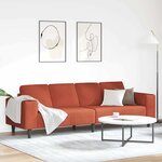 vidaXL Sofa en tissu avec coussin Rouge orange Tissu en velours côtelé
