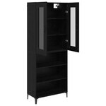 vidaXL Haut Armoire Chêne noir 69 5 x 34 x 180 cm Bois d'ingénierie