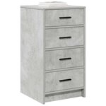vidaXL Buffet avec tiroir Gris béton 40 x 41 x 75 cm Bois d'ingénierie