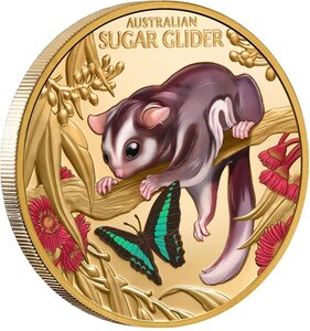 Pièce de monnaie en Or 1 Dollar g 31.1 (1 oz) Millésime 2026 Cute and Cuddly BABY SUGAR GLIDER