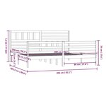 vidaXL Cadre de lit Blanc Bois massif 200x200 cm