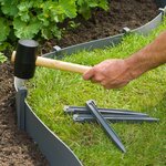 Nature Ensemble de bordure de jardin avec pointes gris