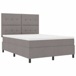 vidaXL Lit à ressorts avec matelas Taupe 140 x 190 cm tissu
