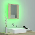 vidaXL Armoire à miroir LED de bain Chêne sonoma 40x12x45 cm Acrylique