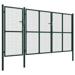 vidaXL Portail de jardin Acier 400 x 200 cm Vert