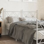 vidaXL Tête de lit métal blanc 140 cm