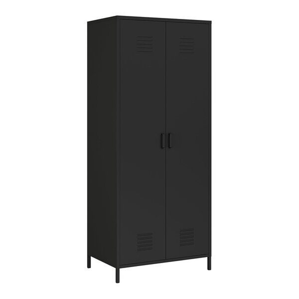 Armoire étagère 180 x 76 x 50 cm meuble de rangement métallique acier noir mat 03_0008916