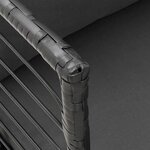 vidaXL Chaise de jardin avec coussins noir résine tressée