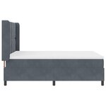 vidaXL Lit à ressorts avec matelas Gris foncé 140x190 cm Velours