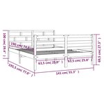vidaXL Cadre de lit sans matelas blanc bois massif