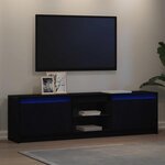 vidaXL Meuble TV Noir 182 x 34 x 50 cm Bois d'ingénierie