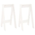 vidaXL Tabourets lot de 2 blanc 40x40x75 cm bois massif de pin