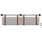 vidaXL Tête de lit suspendue Avec lumière LED Gris nuage PU antique