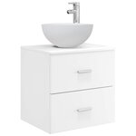 vidaXL Meuble lavabo mural Blanc 49 5 x 35 x 63 cm Bois d'ingénierie