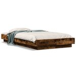 vidaXL Cadre de lit chêne fumé 75x190 cm bois d'ingénierie