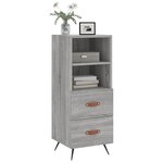 vidaXL Buffet Sonoma gris 34 5x34x90 cm Bois d'ingénierie