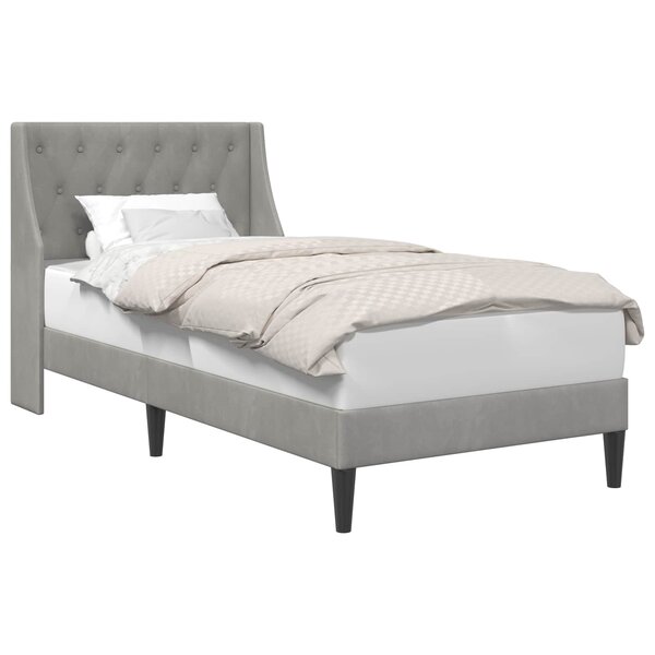 vidaXL Cadre de lit avec tête de lit Gris clair 100 x 200 cm Velours