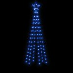 vidaXL Sapin de Noël avec piquet Bleu 108 LED 180 cm