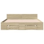 vidaXL Cadre de lit avec tiroirs sans matelas chêne sonoma 160x200 cm