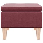 vidaXL Tabouret avec pieds en bois Rouge bordeaux Tissu