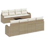 vidaXL Ensemble de canapé de jardin Beige 55 x 55 x 37 cm polyrotin