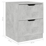 vidaXL Table de chevet Gris béton 40x40x50 cm Aggloméré