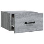 vidaXL Table de chevet murale Sonoma gris 35x35x20 cm