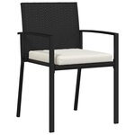 vidaXL Ensemble de salle à manger pour jardin 5 Pièces Noir Poly rotin