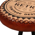 vidaXL Ensemble de bar 7 Pièces Bois d'acacia Cuir véritable et toile