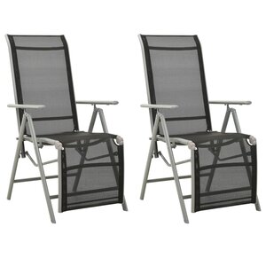 vidaXL Chaises de jardin lot de 2 Textilène et aluminium Argenté