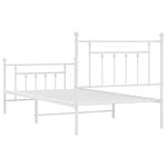 vidaXL Cadre de lit métal sans matelas et pied de lit blanc 100x190 cm