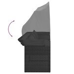 vidaXL Salon de jardin 4 Pièces avec coussins noir résine tressée