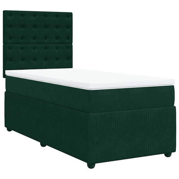 vidaXL Sommier à lattes de lit avec matelas Vert foncé 90x190 cm