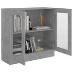vidaXL Armoire à vitrine Gris béton 82 5x30 5x80 cm Bois d'ingénierie