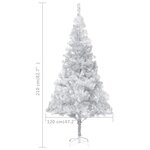 vidaXL Sapin de Noël artificiel pré-éclairé/support argenté 210 cm PET