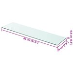 vidaXL Panneau pour étagère Verre transparent 80 x 20 cm