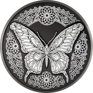 Monnaie BUTTERFLY Nano Shine 1 Oz Argent 5$ Cook Islands 2025