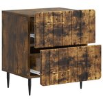 vidaXL Cabinet de chevet avec tiroir Chêne fumé 43 x 34 5 x 49 5 cm