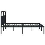 vidaXL Cadre de lit métal avec tête de lit noir 200x200 cm