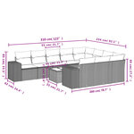 vidaXL Salon de jardin 11 Pièces avec coussins gris clair résine tressée
