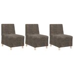 vidaXL Unité de Sofa Modulaire Sans Accoudoirs 3 Pièces Gris foncé