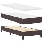 vidaXL Lit boxspring avec matelas Marron foncé 80 x 200 cm tissu