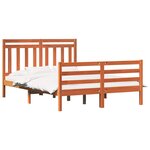vidaXL Cadre de lit avec tête de lit Cire marron 160 x 200 cm