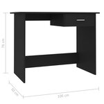 vidaXL Bureau Noir 100x50x76 cm Bois d’ingénierie