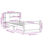 vidaXL Lit bibliothèque sans matelas 100x200 cm bois massif de pin