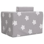 vidaXL Canapé-lit pour enfants Gris clair avec étoiles Peluche douce