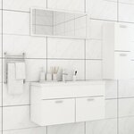 vidaXL Ensemble de meubles de salle de bain Blanc Aggloméré